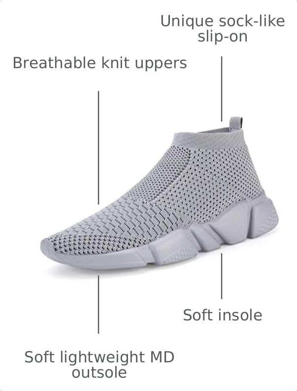 Image of Santiro Mens Walking Shoes Breathable Knit Slip On Sneakers Lightweight Athletic Gym Shoes