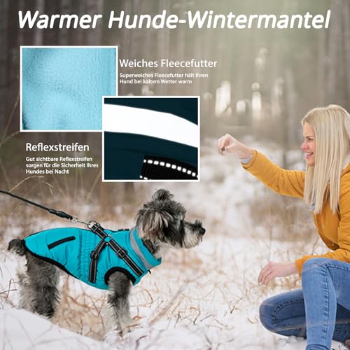 Savlot Warmer Hundemantel wasserdichte Hundejacke Gemütliche Hunde- und Katzen-Schneejacke Reißverschlussweste