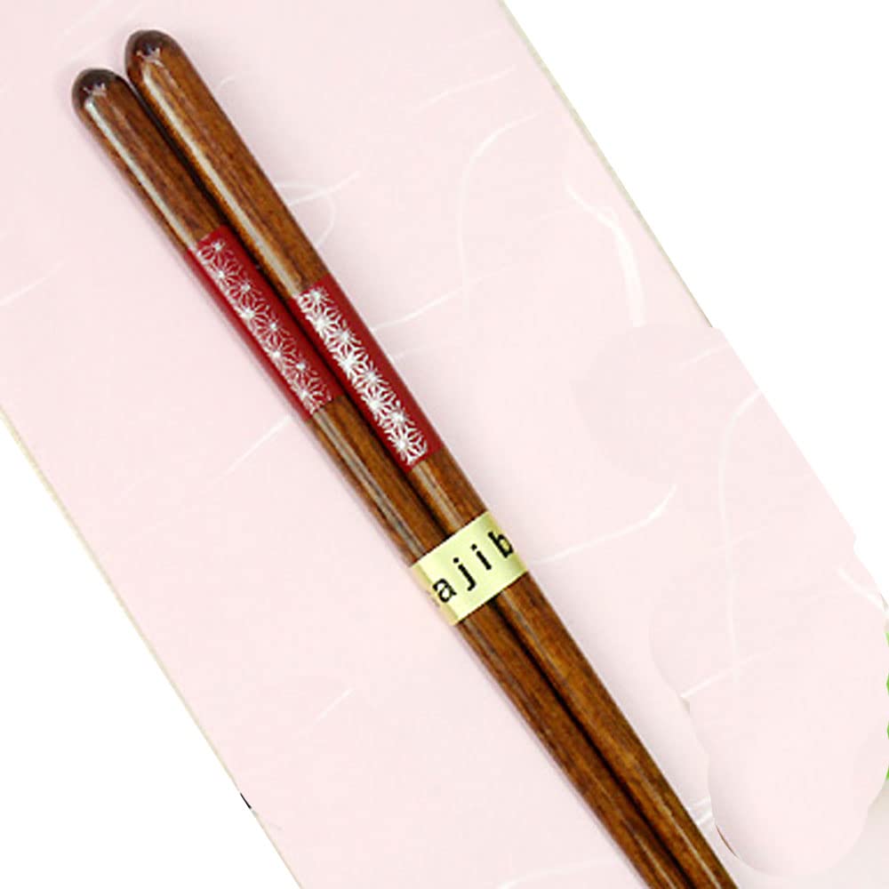 Echizen Lacquerware Sajibee Dishwasher-Safe Chopsticks Kaori 1 Pair in Paper Bag (Red)