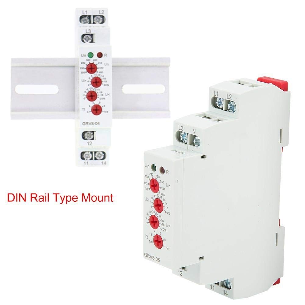 Relé de voltaje, M265 GRV8-05 Relé de monitoreo de voltaje trifásico, protección contra fallas de fase de secuencia de fase, para protección y control de equipos