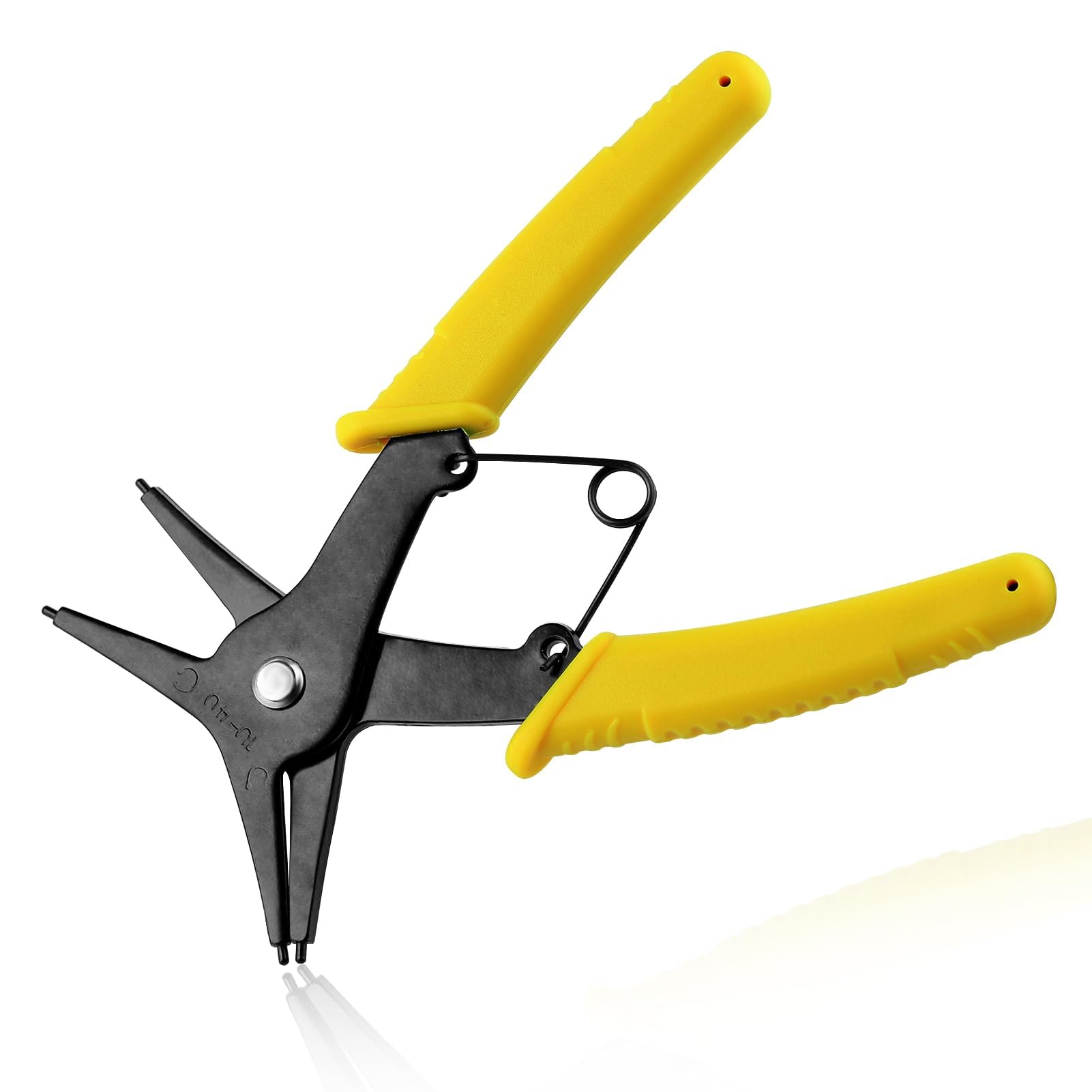 Azonee 2 Pcs Dual-Purpose Snap Ring Pliers Tool, Circlip Pliers Removal Pliers Removing Reassembling Tool, Dual-purpose Retaining Ring Plier C-clip Plier for 10mm-40mm Diameter Snap Ring