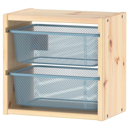 Trofast rangement mural petit meuble suspendu pin blanc gris-bleu - 2