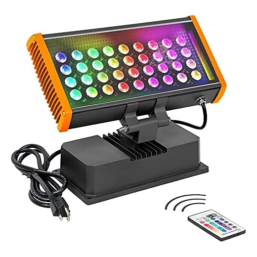 LED Wall Washer Light, 108W RGBW Color Changing with RF Remote Controller, LED Spot Light for Outdoor/Indoor Lighting Projects, Building Decoration, Advertising Lighting