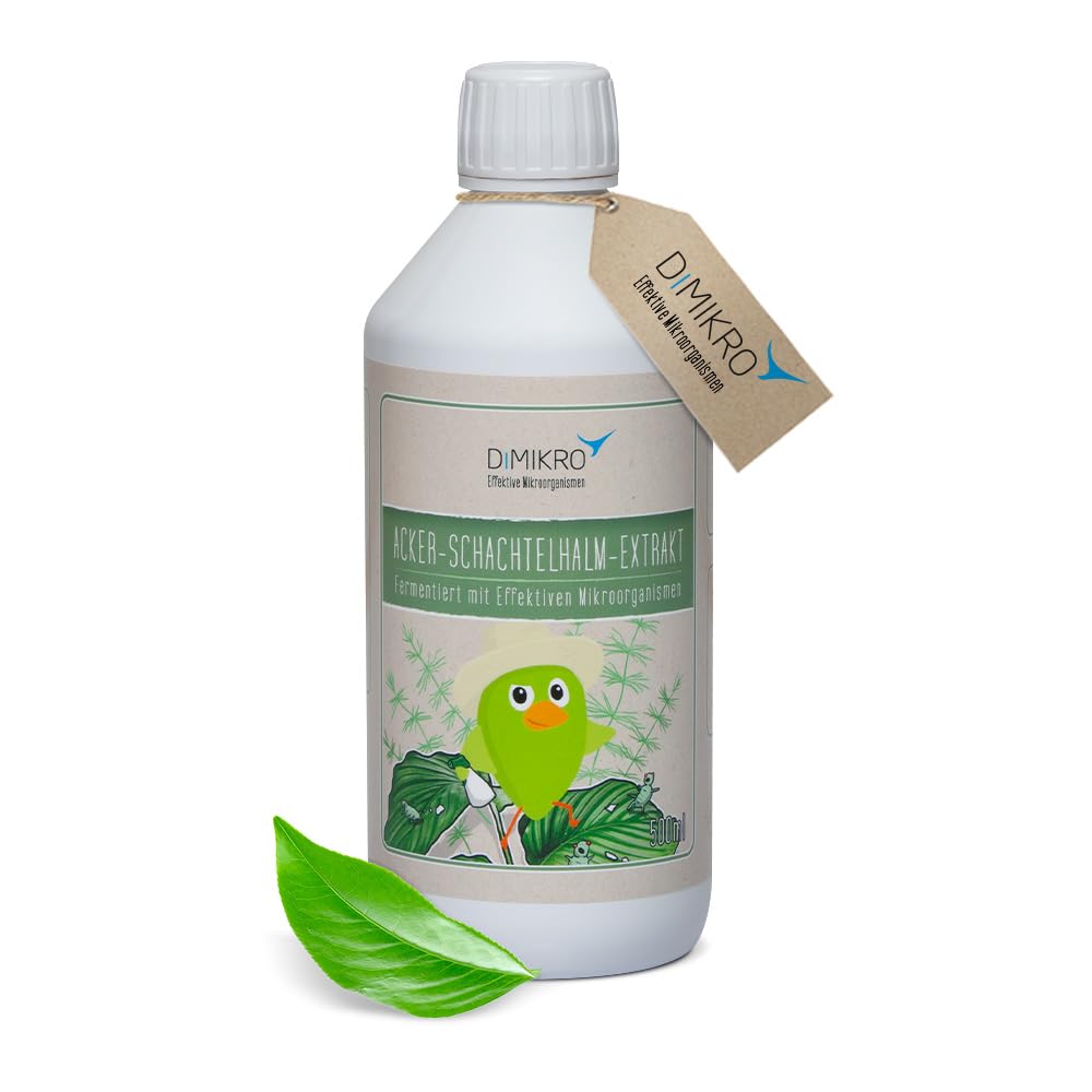 DIMIKRO Ackerschachtelhalm Extrakt 500 ml - Schachtelhalm Sud mit Effektiven Mikroorganismen fermentiert – natürliches Pflanzenstärkungsmittel für pilzanfällige Pflanzen - Konzentrat