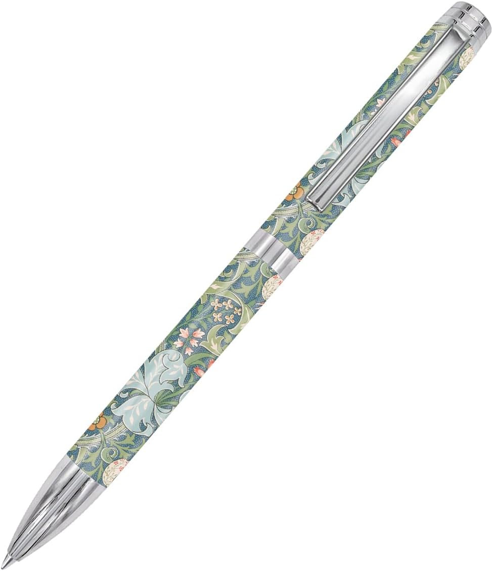 RainCaper Luxury Ballpoint Pen with Gift Box Set, Black, Fine Art Fancy Designer Pen for Women & Men (William Morris Golden Lily) - Image 2