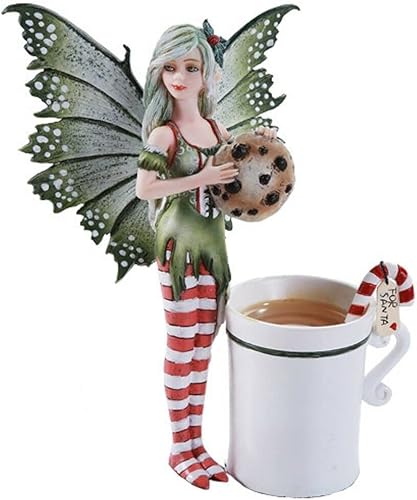 Pacific Giftware Amy Brown - Figura coleccionable de 5.75 pulgadas con diseño de dragón de hadas, diseño de dragón de Navidad