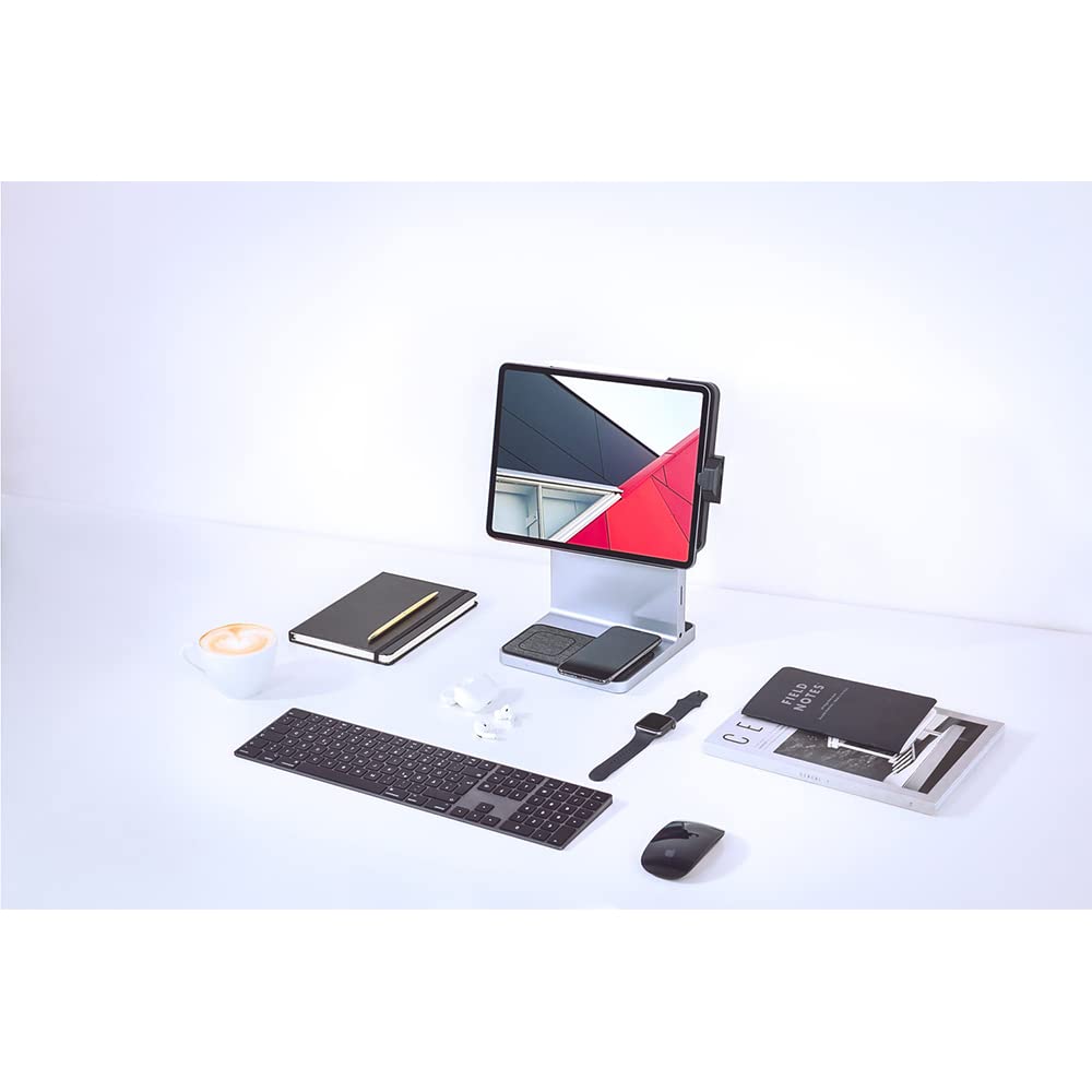 Kensington StudioDock iPad Pro Stand - Verstellbare Tablet-Halterung für 12" - Magnetische Befestigung - Schnelles Aufladen von iPad, iPhone und AirPod, K34030WW