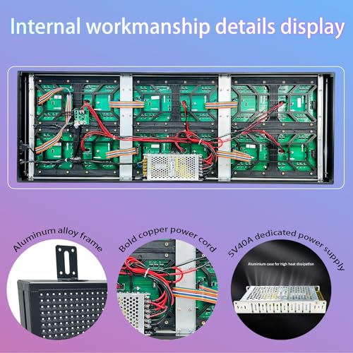 Image of P10 Scrolling Led Sign Programmable Display Digital Sign Outdoor Message Board Led Open Signs For Business Custom Banner Word Light Advertising Wifi Control High Brightness Neon 39 inchX14 inch