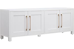 Henn&Hart Rectangular TV Stand | TV Cabinet with Doors