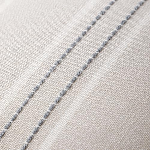 Image of Hckot Throw Pillow Covers 18x18 Set of 2 Grey Pillow Covers Farmhouse Decorative Pillows Textured Linen Square Cushion Covers for Sofa Couch Bed Living Room Decor(Light Grey)