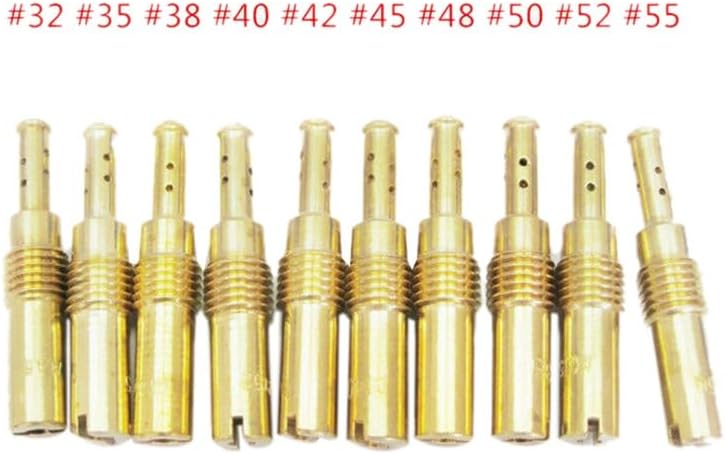 50Pcs Carburetor Main Jet Kit & 50Pcs Slow/Pilot Jet for PWK Kei-hin OKO CVK PWM NSR KSR PWM Motorcycle Carburetor - (Color: Brass Color)