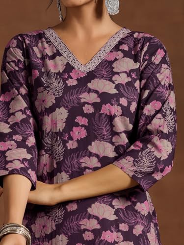 Image of Libas Printed Cotton Straight Kurta With Trouser and Dupatta
