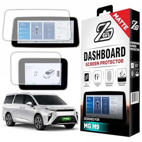 Image of ZEIR MATTE Screen Protector Combo For MG Select M9 EV - 12.3 inch Infotainment Touchscreen & 7 inch Instrument Cluster | Anti Scratch | Water Resistant | MgSelect Electric Display Guard Accessories 2025 [Not Tempered Glass]