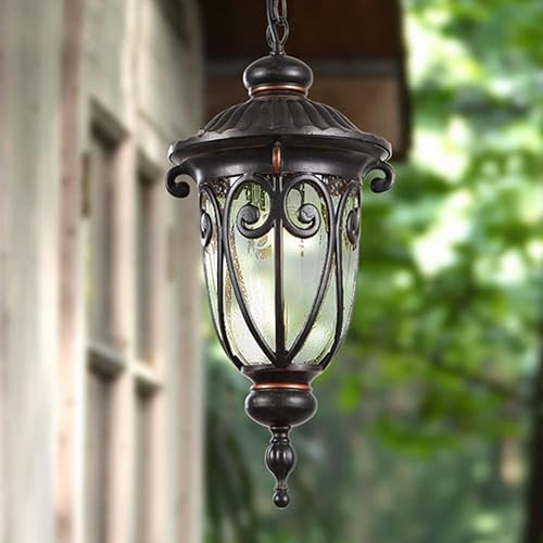 Miniatura 7 de Lámparas colgantes para exteriores, estilo retro de mediados de siglo, iluminación colgante exterior impermeable, lámpara de techo vintage de