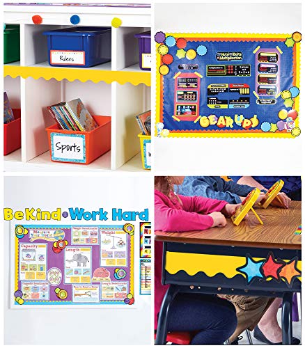 Carson Dellosa 36 Ft Scalloped Yellow Bulletin Board Borders, Classroom Borders For Bulletin Board, White Board, Cork Board, Locker, And Classroom Décor, Bulletin Board Trim #TOP4