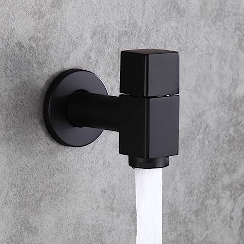 Grifos de baño de pared negros monomando para agua fría de latón duradero