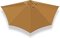Vista 8 de Strong Camel Cubierta de toldo de repuesto solo para sombrilla de patio de 9 pies con 5 varillas (solo cubierta de toldo)