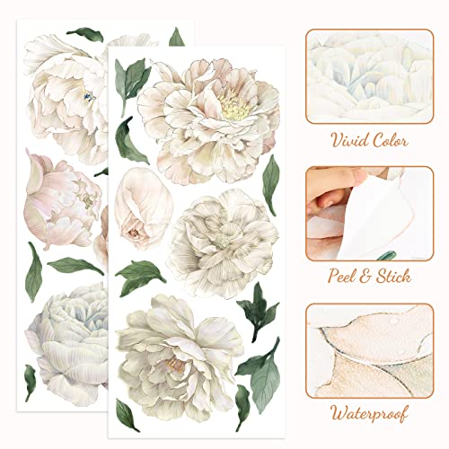 Vinilo decorativo White Peony para pared habitación de niñas miniatura 6