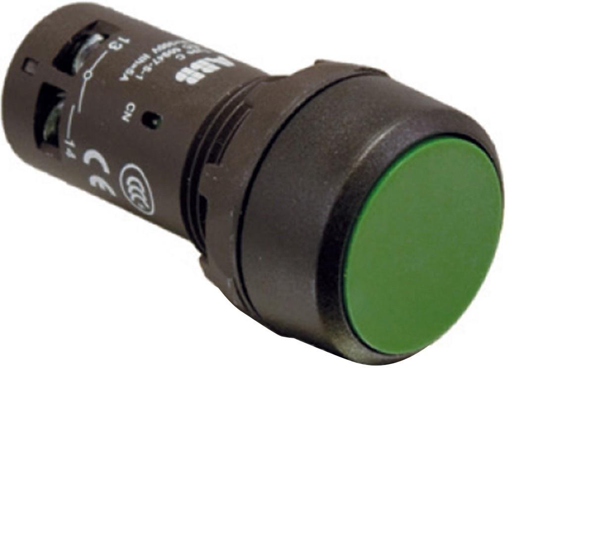 ABB CP1-10R-01 Compact Pushbutton, Momentary, Flush, Red, Non-Illuminated, Black Plastic, 1NC (ABB1SFA619100R1041)