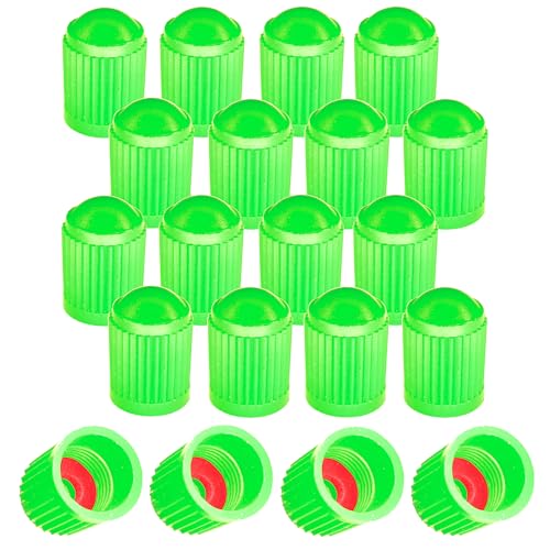 cyclingcolors 20x Tapas Tapones de Válvula de Rueda Neumáticos Coche Moto Bicicleta Schrader, Verde