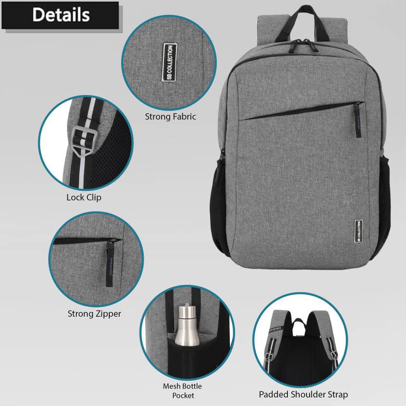 Image of SB COLLECTION True Laptop Backpack, Polyester, Medium 30L, Water Resistant, Multi-Compartment, for Travel and Office