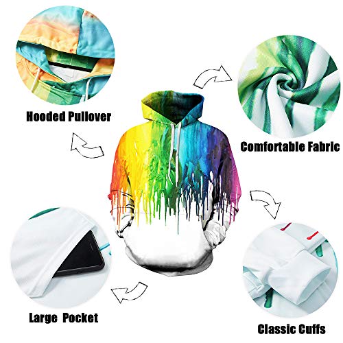 FANSU Unisex Mode 3D Druck Hoodie Herren Damen Kapuzenpullover, Creative Tier Pullover Sweatshirt Herbst und Winter Langarm Paare Hoodies Mit Tasche (L,Wald Wolf)