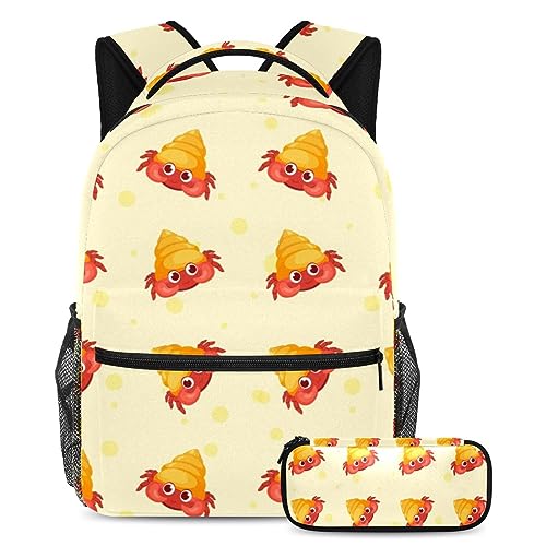 Sac à dos crabe cartable enfant et ado avec trousse