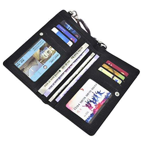 Image of URBAN FOREST Ruby Grey /Black Leather Sling Wallet for Women