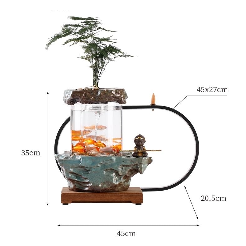 Fuente De Interior Fuente de sobremesa Estilo Chino con circulación de Agua, Adornos Decorativos, Sala de té, Sala de Estar, Empresa, Oficina, Fuente de Escritorio Fuente De Sobremesa