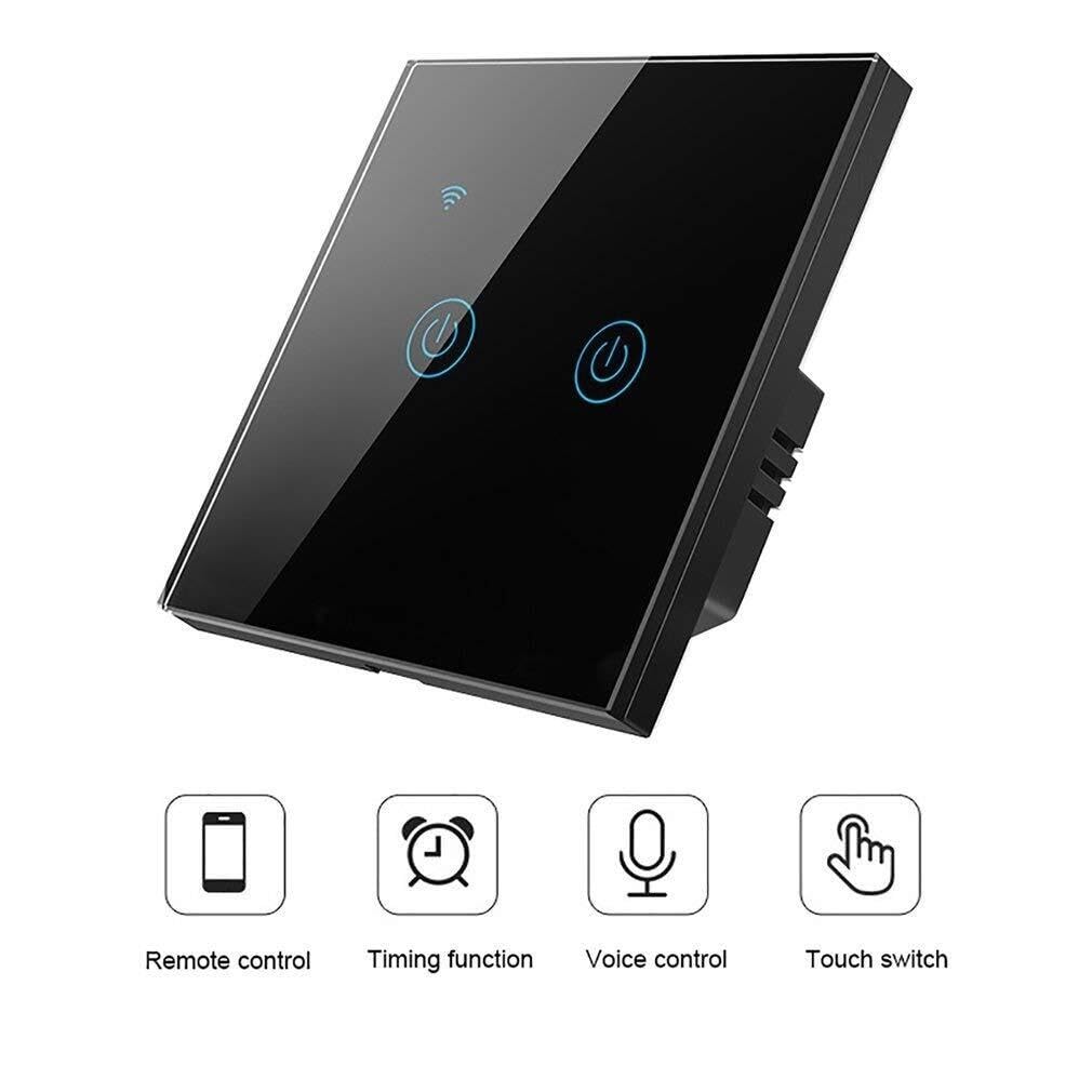 Interruptor táctil para panel de iluminación, WiFi Touch Switch 220-240V 2/3/4 Ruta APP Conexión de sincronización remota Protección contra fallas energía