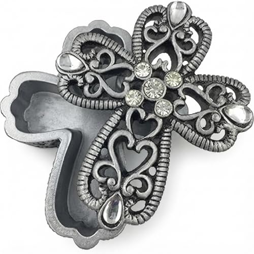 Small Silver Keepsake Box Containter for Rosary P8630 image 2