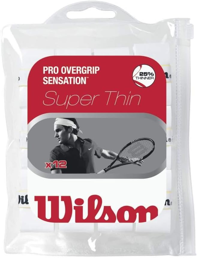 WILSON Sporting Goods Pro Sensation Tennis Racket Grip (Pack of 12), White