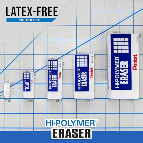 Image of Pentel Hi-Polymer Eraser | White Cap | 10-Pack | Pack of 2