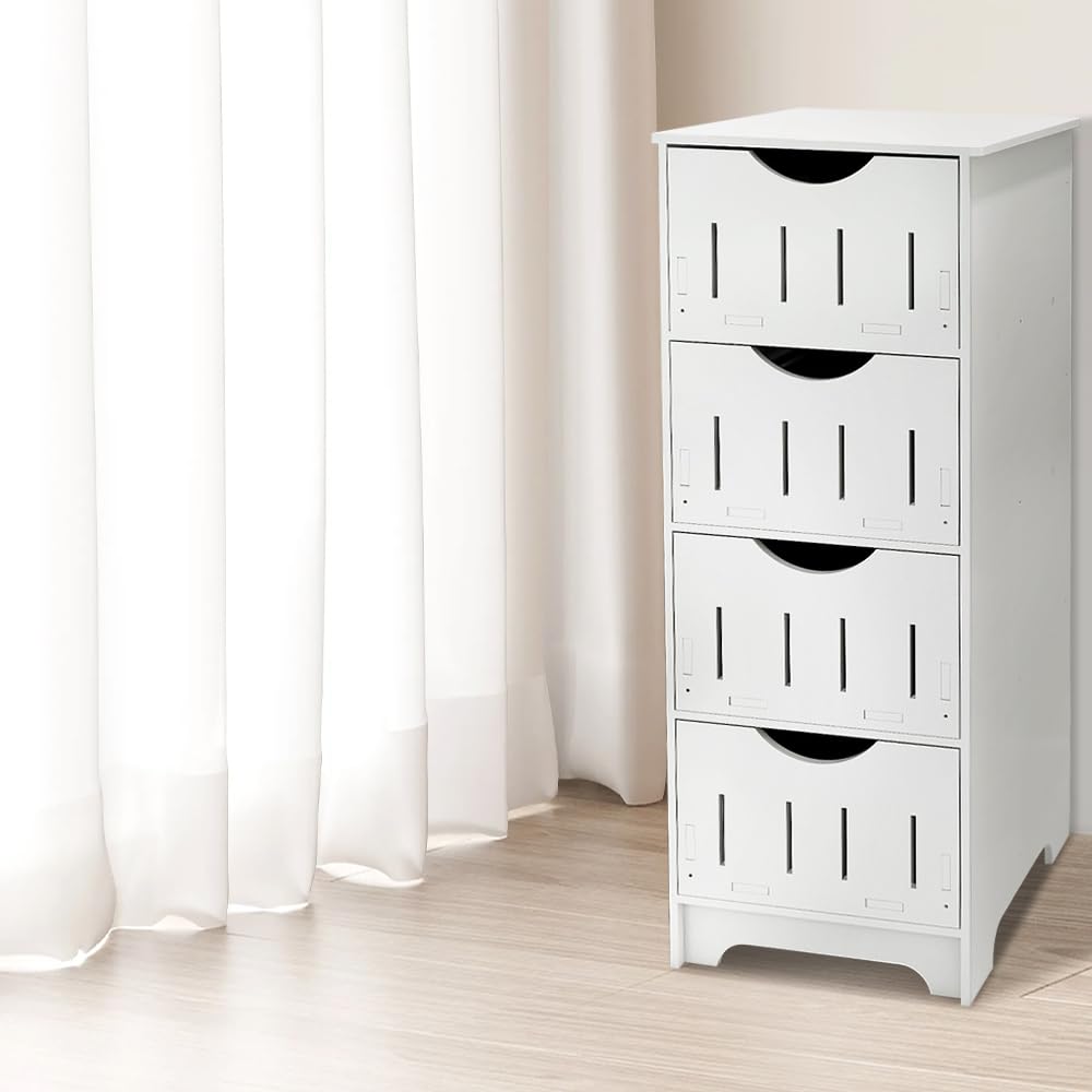 Colonna bagno ripostiglio, armadio bagno con ripiani regolabili, mobile a colonna salvaspazio per soggiorno, camera da letto, cucina, bianco (30 x 30 x 82 cm, PP)