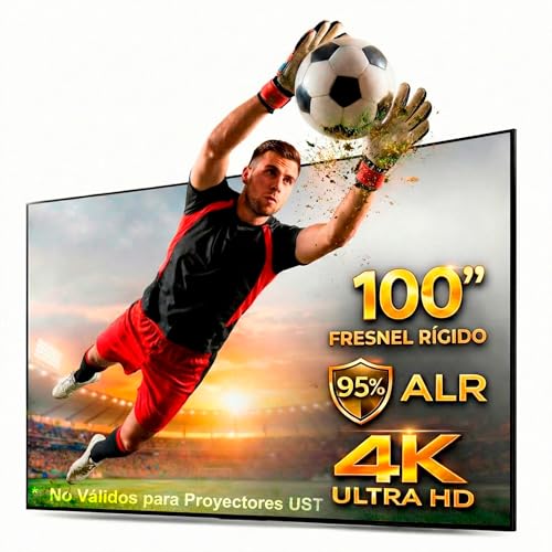 Écran de projection Fresnel rigide 100' ALR - 95 % de rejet de la lumière ambiante, contraste 2.0, luminosité 0,8, 4K/8K UHD, cadre ultra fin - pour projecteurs de tir long (pas UST)