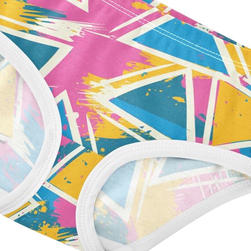 Wusikd Colorful Triangles Girls' Underwear Cotton Girls Briefs Soft Toddler Underwear 2T4