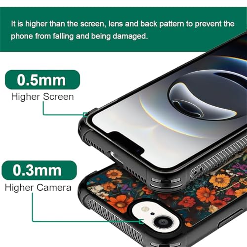 DAIZAG Case for iPhone 16e,Four Corners with Bumper Shockproof Anti-Scratch Protection Phone Case for Man Women-Beautiful Skeleton Flower - image 3