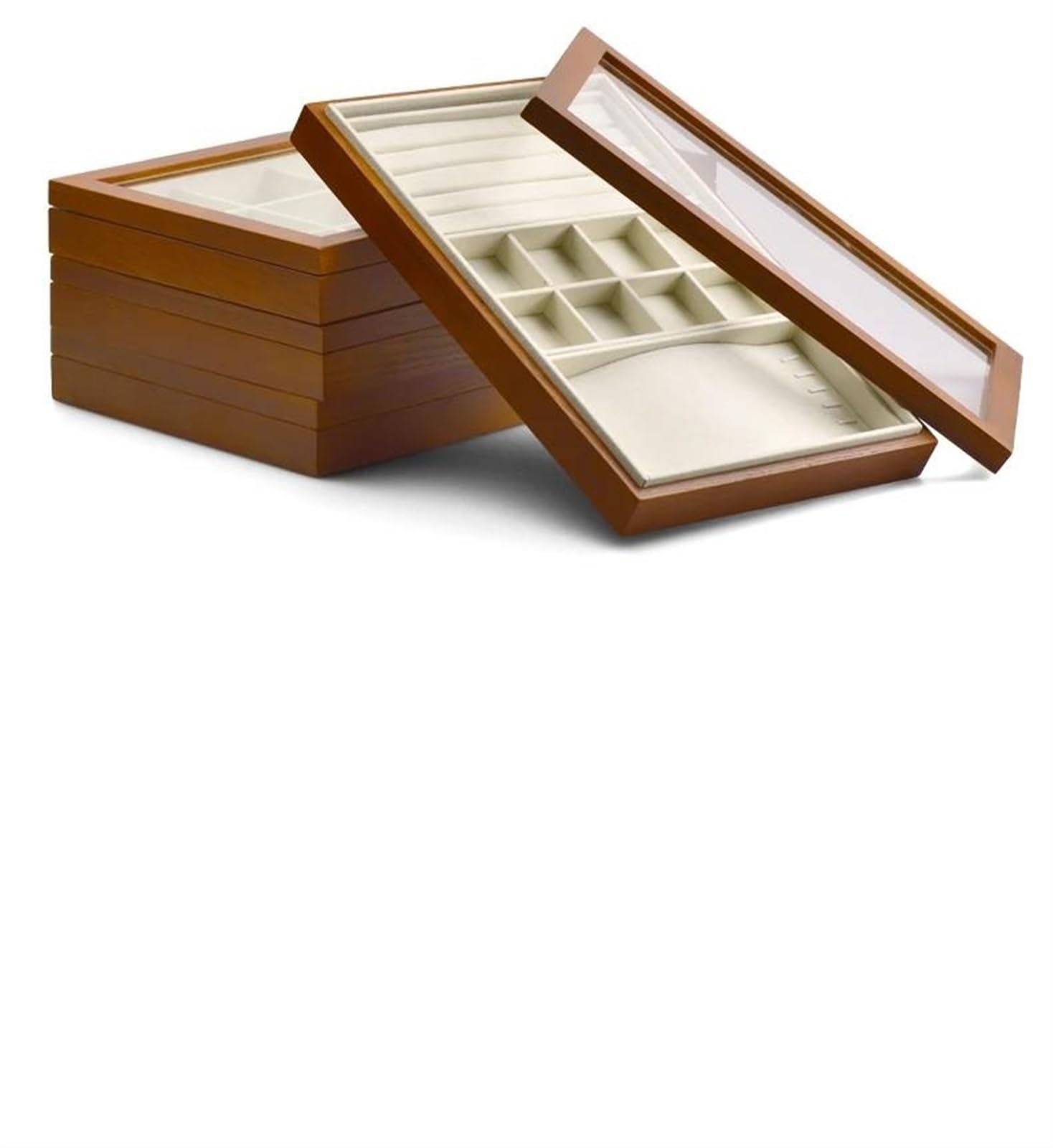 Porta Gioie Organizer Gioielli Scatola Immagazzinaggio Gioielli Legno Scatola Immagazzinaggio Gioielli Scatola Esposizione Anelli Con Ciondoli Collane Gioielli Porta Orecchini Organizer(Beige D)