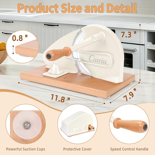 Image of CAWIU Upgraded Manual Bread Slicer for Homemade Sourdough Round with Cover