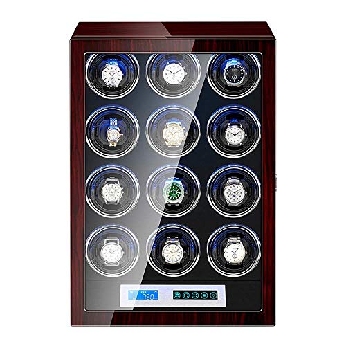 Estuche para 12 relojes automáticos Boder Box con pantalla LCD y pintura de piano