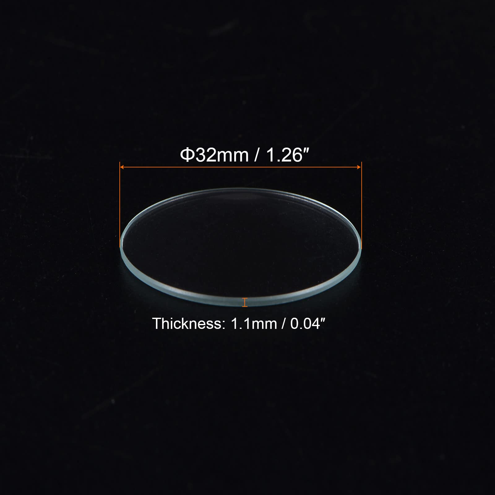 Sourcing Map 6pcs Verre De Montre Crystal Lentille Bombé 38mm