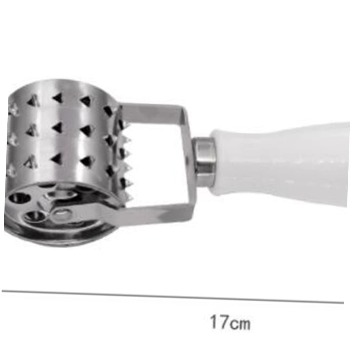 COLLBATH Stainless Steel Roll Meat Maker Efficient Steak Tenderizer with Comfort Grip Handle for Poultry Fish and Beef Quick Cooking White