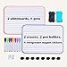 Yoassi 2 x Whiteboard A4, Doppelseitig Tragbare Schreibtafel mit 8 Buntstift Maker & magnetischen Aufklebern, Kinder Lernen Schreibunterricht, Erwachsenen Notizen/Einkauflisten