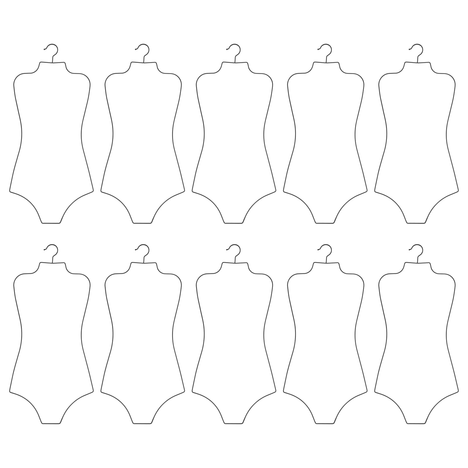 Lot de 10 cintres pour maillots de bain - Pour maillots de bain - Cintre élégant en fil métallique - Pliable pour ranger et présenter les bikinis et les maillots de bain