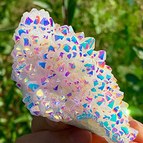 HXSCOO Colorful Quartz CrystaTrtanium Bismuth Silicon Cluster Rainbow (Size : 400-500g)