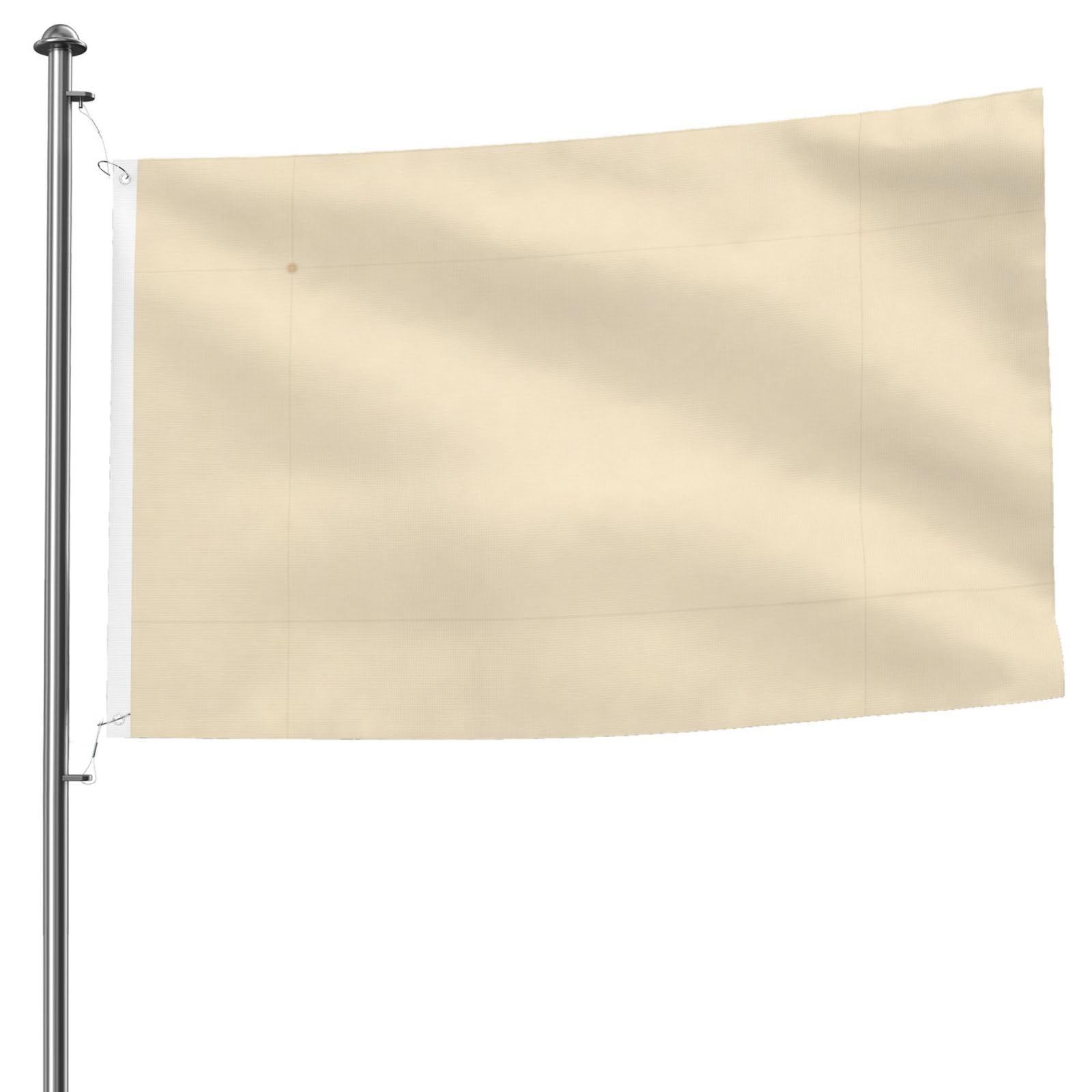 Drapeau extérieur double face anti-décoloration en polyester beige pur fixe