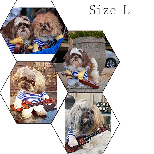 Nacoco Pet Guitar Costume Dog Costumes Cat Halloween Christmas Cosplay Party Funny Outfit Clothes (L) #TOP6