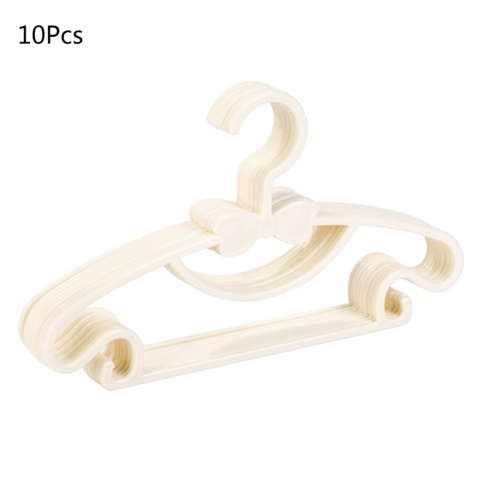 YANIYA 10 PCS Lovely Slip-Proof Bowknot Hanger Baby Clothing Organizer Nonslip Accessory for Baby Dresses Pants Suits Shirts Clothing Organizer for Small Bedroom, White