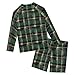 Green Plaid St Patrick's Day Pattern Boys Rash Guard Set Kid Long Sleeve Swim Shirt and Trunks Quick Dry Toddler Bathing Suit Swimwear for Boy Girl Fishing Swimming Surfing Outdoor 4T