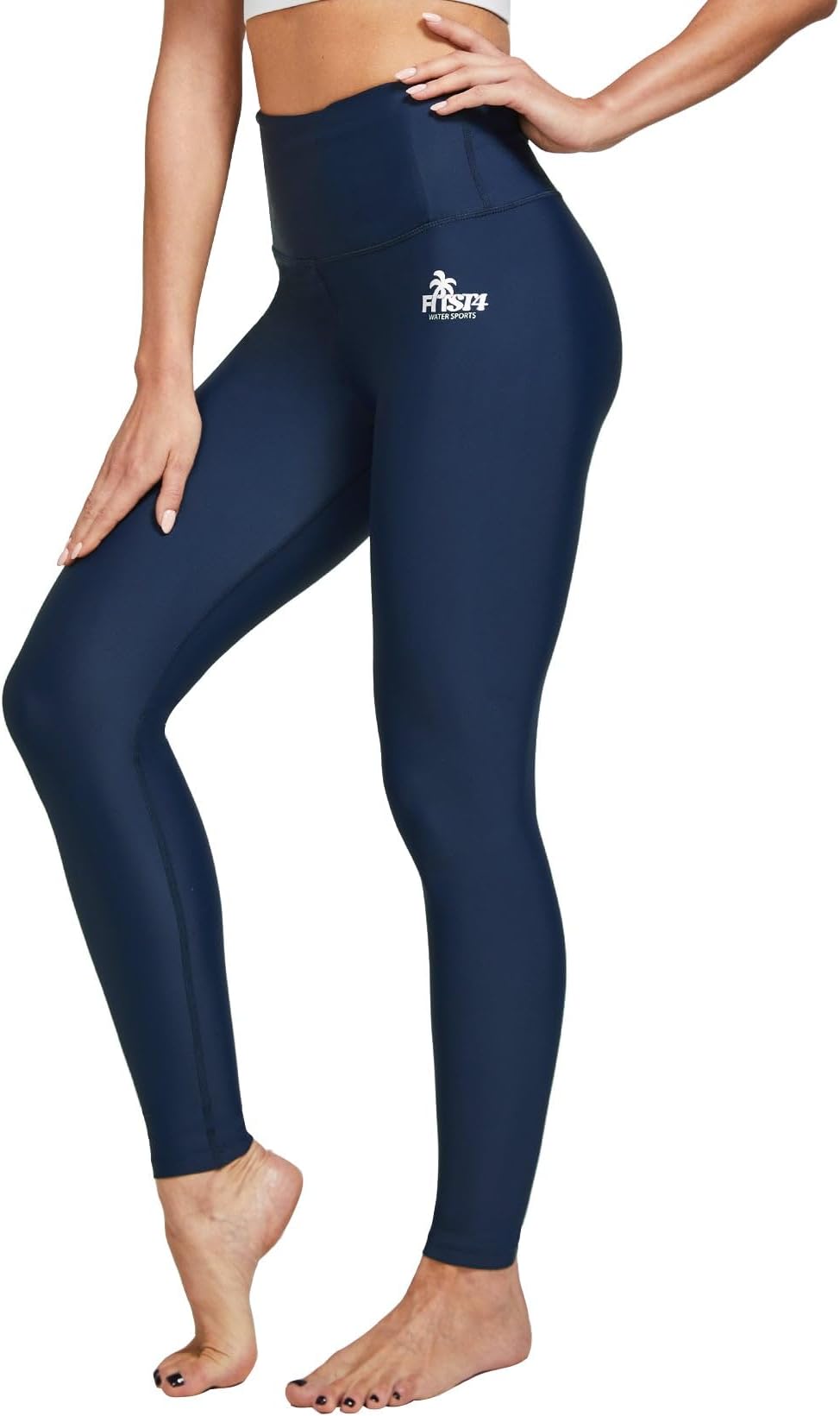 FitsT4 SportsWomen's Swim Leggings high Waist Swim Trousers Full Length Swim Tights Wetsuit Leggings Sun Protective Navy